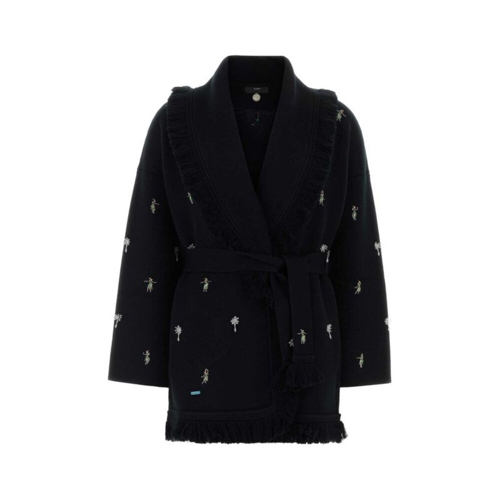 Alanui Women Black Wool Dance With Me Cardigan